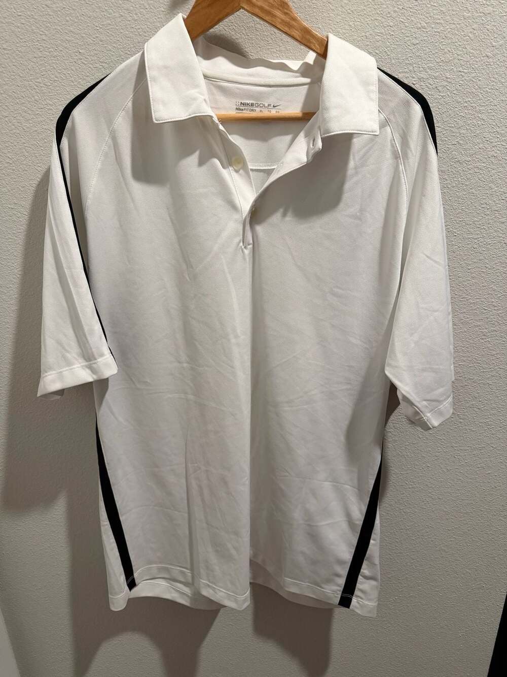 Nike Golf Fit Dry Polo Shirt White Black Size XL
